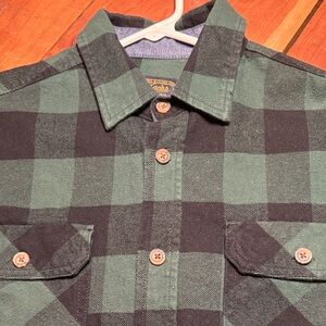 Jachs 100% Cotton Flannel Black and Green M Dadcore Button Down Shirt, Gorpcore